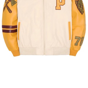 Vestes Avirex pour hommes en cuir de vachette véritable 100% sur mesure, pour l'hiver, fabricant OEM, broderie, streetwear - Product Image 2