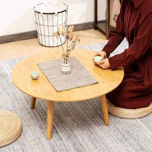 Modern Luxury Solid <b>Wood</b> <b>Round</b> <b>Coffee</b> <b>Table</b> Wide Circular Top and Sturdy Splayed Legs for Living Room Apartment Bedroom - Product Image 3