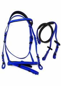Bridon de cheval en PVC de qualité supérieure avec rênes en caoutchouc |   Ensemble de bridons d'équitation imperméables |   Équipement d'équitation durable - Product Image 5