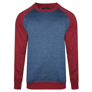 Sweat-shirt surdimensionné pour homme bleu et rouge, en coton léger, col rond, streetwear décontracté, tissu doux et respirant - Product Image 1