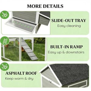 Pollaio in Legno Grigio Scuro, Gabbia per Polli - Product Image 4