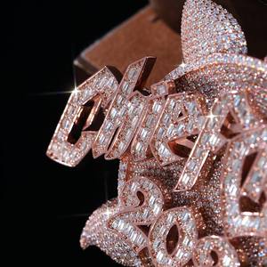 Pendentif Bling Moissanite Iced Out Charme Médaille Soleil Hip Hop Argent 925 VVS Personnalisé - Product Image 4