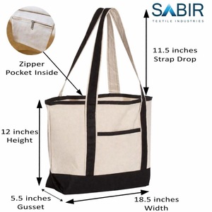 Sac fourre-tout en toile de coton personnalisé 10 oz avec logo imprimé, sac de plage mini en toile réutilisable et écologique - Product Image 3