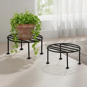 Support à plantes rond en fer avec revêtement en poudre, à plusieurs niveaux, porte-pot de fleurs moderne, écologique, pour l'intérieur/l'extérieur, pour jardin, maison, support pour plantes - Product Image 4