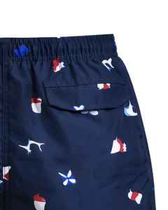 Shorts de bain pour hommes, imprimés, style été, motif à pois imperméable, sublimation, 1 pièce, logo personnalisable sur le devant - Product Image 5