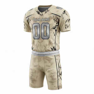 Conjunto Personalizable de Uniforme de Fútbol Americano con Camiseta y Pantalones Cortos con Posición para Logotipo Frontal - Product Image 4