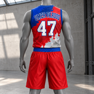 Conjunto de Uniforme de Baloncesto TESSUTO Rosa Coral con Camuflaje Carbón, Personalizable por Sublimación, para Hombre y Unisex, Camiseta y Pantalones Cortos, Ropa Deportiva para Equipo - Product Image 3