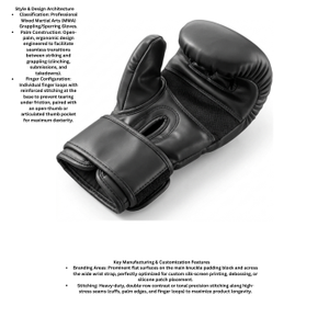 Custom Leather MMA Boxing Grappling Gloves Professional <b>Open</b> Finger Training Fight Gloves with Hand Grips OEM Manufacturer - Product Image 2