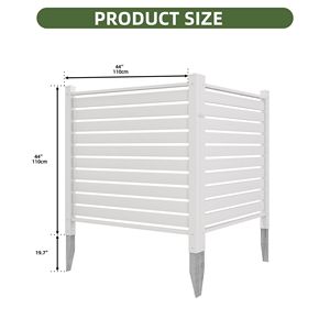 Schermo per la privacy in vinile per condizionatore d'aria, 44"W x 44"H, 2 pannelli, recinzione per attrezzature da piscina esterna con picchetti in metallo - Product Image 2