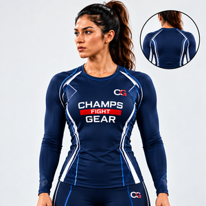 Custom OEM <b>Women</b> Muay Thai Compression Top Breathable Quick Dry Polyester/Nylon MMA <b>Rash</b> <b>Guard</b> Fitness Workout Martial Arts - Product Image 6