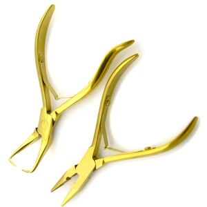 Pince pour extensions de cheveux à micro-anneaux, outil d'ouverture et de retrait en métal couleur or - Utilisable pour ouvrir toutes les tailles - Product Image 1