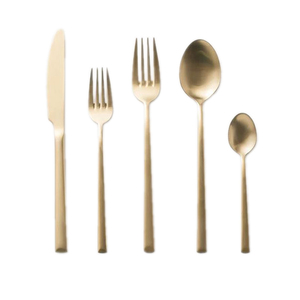 Juego de cubiertos de Metal para mesa, cuchillo de cocina de lujo, cuchara, tenedor, cubiertos dorados de acero inoxidable, juego de cubiertos de plata mate - Product Image 1