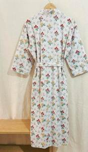 Robe Kimono en Coton Imprimé à la Main, Peignoir Léger en Pur Coton, Robe Longue pour Femme - Product Image 3