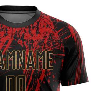 เสื้อฟุตบอลแขนสั้นสีดำ ทองแดง แดง สำหรับผู้ชาย ชุดฟุตบอลซับลิเมชั่น ชุดฝึกซ้อมและแข่งขันสำหรับทีมกีฬา - Product Image 5