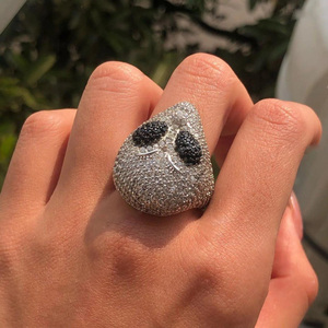 Round Cut Cluster Engagement Ring Wedding Gift Unisex Everyday Wearing Hip Hop Style 925 Sterling Silver Proposal Ring For him - Product Image 6