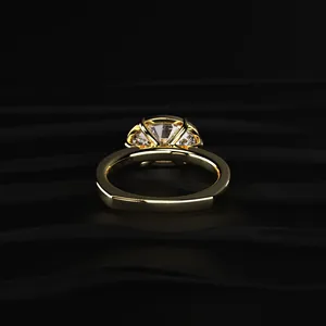 D-E Color VVS-VS Clarity IGI Certified East West 3CT Weight Oval Solitaire Labgrown Diamond Engagement <b>Ring</b> from <b>Indian</b> Supplier - Product Image 4