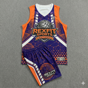 Sublimation Print <b>Two</b> <b>Pieces</b> Youth Basketball Clothing <b>Set</b> Uniforms Customization Team Brand Name Rexfit Sport Basketball Jersey - Product Image 4
