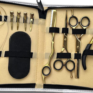 Kit d'outils pour extensions de cheveux, ciseaux dorés en métal, peigne, pinces, ensemble d'installation et de retrait pour extensions de cheveux, en acier inoxydable durable - Product Image 6