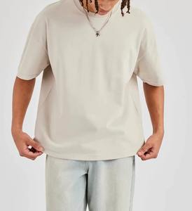 เสื้อยืดฮิปฮอปทรงบ็อกซี่ แขนเสื้อแบบดรอปไหล่ คอวี ไซส์ใหญ่พิเศษ สำหรับผู้ชาย ผ้าฝ้าย 100% หนัก 180 กรัม - Product Image 5