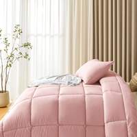 Couette rose matelassée en polyester tricoté, lavable, chaude et confortable, de haute qualité, 300 fils, hypoallergénique, vente chaude