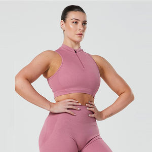 Top Corto Personalizado con Cierre de Cremallera, Sin Mangas, 100% Algodón, Corte Regular, Transpirable, de Secado Rápido, para Gimnasio y Entrenamiento, Camiseta sin Mangas para Mujer - Product Image 2
