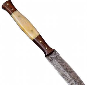 Custom OEM <b>hand</b> forged damascus steel utility <b>tool</b> with Bone and Wood Handle - Product Image 4