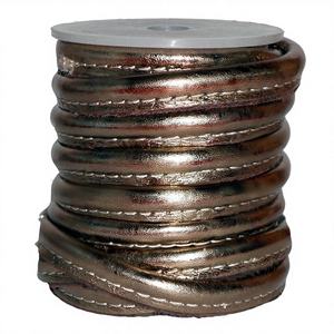 Stitched Genuine Leather Cords in Metallic Finish - Product Image 1