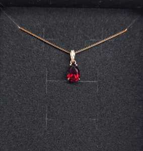 Pendentif vintage en argent 925 plaqué or rose avec grenat rouge véritable, bijou en pierre précieuse naturelle certifiée par un tiers, vente en gros pour fiançailles - Product Image 6