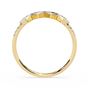 Minimalist Natural Princess Brilliant cut Diamond with Bezel <b>set</b> Band Kite shape 18k <b>gold</b> Design for wedding Fine Jewelry Women - Product Image 3