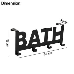 Metal Over The Door Hook Hanger for Clothes For Your Bathroom Purpose for Gift Serveware for Bathroom Molded <b>BATH</b> Design - Product Image 2