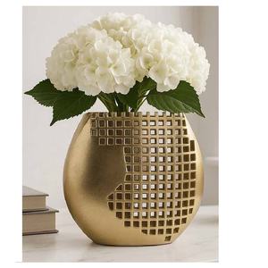 New Arrival Handmade <b>Gold</b> Aluminum Modern Tabletop Flower <b>Vase</b> 42.5cm Indian Origin for Home Office Living Room Decor - Product Image 5