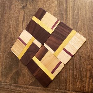 Juego de posavasos de madera hechos a mano para el hogar, cocina, mesa de comedor, mesa de café, restaurante, bar y oficina, protección contra el calor. - Product Image 4