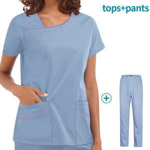 Ensemble d'uniformes médicaux en satin pour infirmières, respirant, confortable, léger, unisexe, pour hôpital et clinique, logo personnalisé, haute qualité - Product Image 6