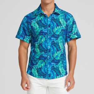 Nuova Collezione Camicia da Spiaggia da Uomo Casual alla Moda con Stampa Hawaiana in Sublimazione, Anti-Piega, Colletto Rovesciato, Manica Corta - Product Image 5