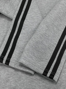 Ensemble de sweat-shirt décontracté pour homme, automne-hiver, style streetwear, col polo à rayures contrastées, en polaire, séchage rapide, coupe ample, grande taille - Product Image 5