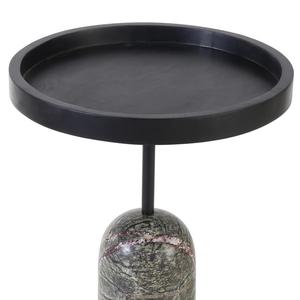 Mesa Auxiliar de Lujo con Base Esculpida de Piedra y Bandeja Elevada, Estilo Moderno y Sofisticado para Sala de Estar - Product Image 3