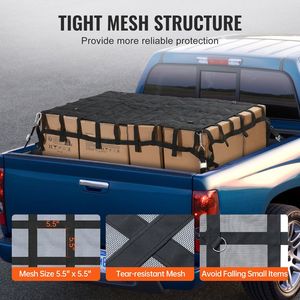 Rete di Carico Resistente 183 cm x 145 cm per Cassone del Camion, 4 Cinghie Regolabili, Moschettoni, Ganci a S, Accessori per il Controllo del Carico Resistenti all'Usura - Product Image 4