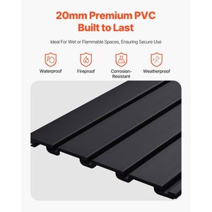 Paneles de Revestimiento de Pared de PVC Negro Fáciles de Instalar, Diseño Modular de 2 x 4 pies, Revestimiento de Pared para Garaje con Estantes Ajustables - Product Image 3