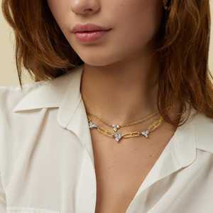 Mix Cut Lab Grown Diamond <b>Pendant</b> Necklaces Custom 10K 14K 18K <b>Solid</b> <b>Gold</b> Minimalist Dainty Everyday Wear Layering B2B Wholesale - Product Image 2