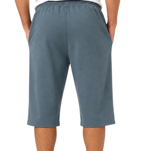 Mens Long Bermuda Sweat <b>Shorts</b> Elastic Waist Drawstring Side Pockets <b>Wide</b> <b>Leg</b> Relaxed Fit Open Hem Custom Wholesale OEM Supplier - Product Image 3