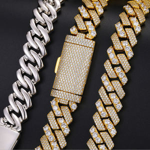 Unisex 925 Sterling Silver Moissanite Cuban Link <b>Chain</b> <b>Necklace</b> Round Brilliant Cut Geometric Hiphop Jewelry Customized Size - Product Image 3