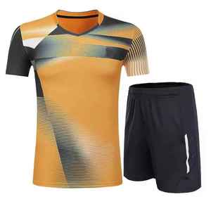 Uniforme de tennis pour hommes de qualité supérieure, 100% polyester, logo personnalisé sur le devant, été, évacuation de l'humidité, séchage rapide, respirant, confortable - Product Image 6