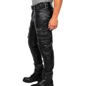 Pantalon en cuir classique pour homme, qualité supérieure, cuir souple, élégant et durable pour toutes les occasions - Product Image 1