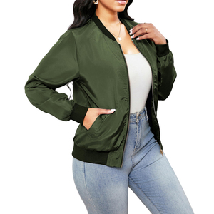Veste en satin polyester de haute qualité pour femmes, couleur unie, mode streetwear, veste en satin décontractée pour femmes - Product Image 3