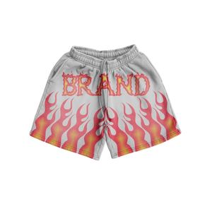 Shorts streetwear de haute qualité au design vintage, effet délavé soleil, imprimé sérigraphié, en coton French Terry - Product Image 4