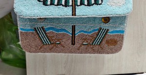 Bolso Rectangular Bordado a Mano con Escena de Playa, Artesanía Textil de Algodón - Product Image 4