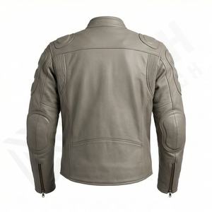 Veste universitaire d'hiver NAI-0528A en cuir véritable, style motard, avec capuche, pour motocycliste, tendance, en tissu non tissé, couleur personnalisable - Product Image 2