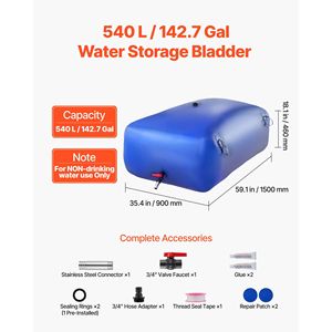 Borsa Pieghevole per Stoccaggio Acqua da 54 Litri in PVC 1000D, Morbida, Impermeabile, per Campeggio, Resistente all'Usura, con Capacità di 2L - Product Image 2