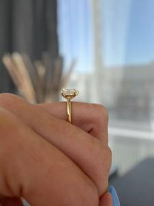 Anillo Toi Moi con diamantes cultivados en laboratorio, corte pera y princesa, para propuesta de matrimonio, regalo para amantes, con joyería de oro amarillo de 14k. - Product Image 3