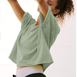 Camisetas de Mujer de Algodón 100%, Casuales, Transpirables, Ecológicas, con Logotipo y Letras Impresas Digitalmente, Tejidas, de Longitud Regular - Product Image 5